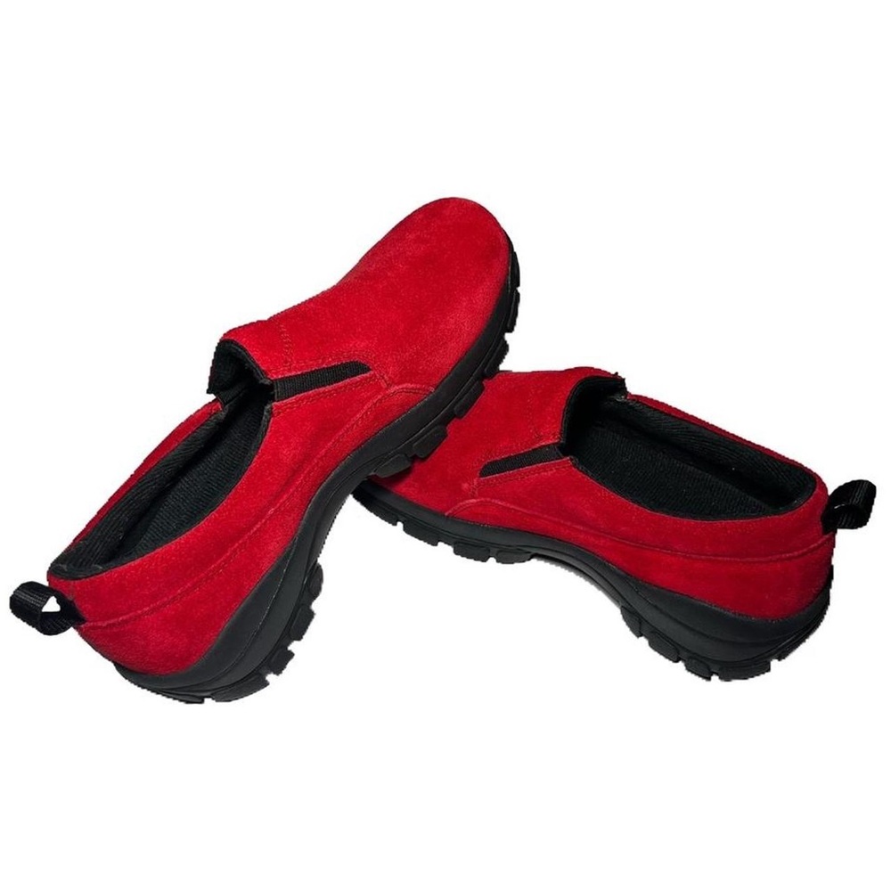 Lands End Red Suede Mules/Ankle Boots